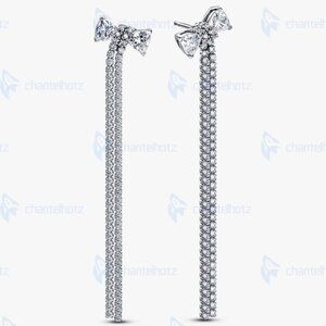 Pandora Pavé Bow Drop Earrings